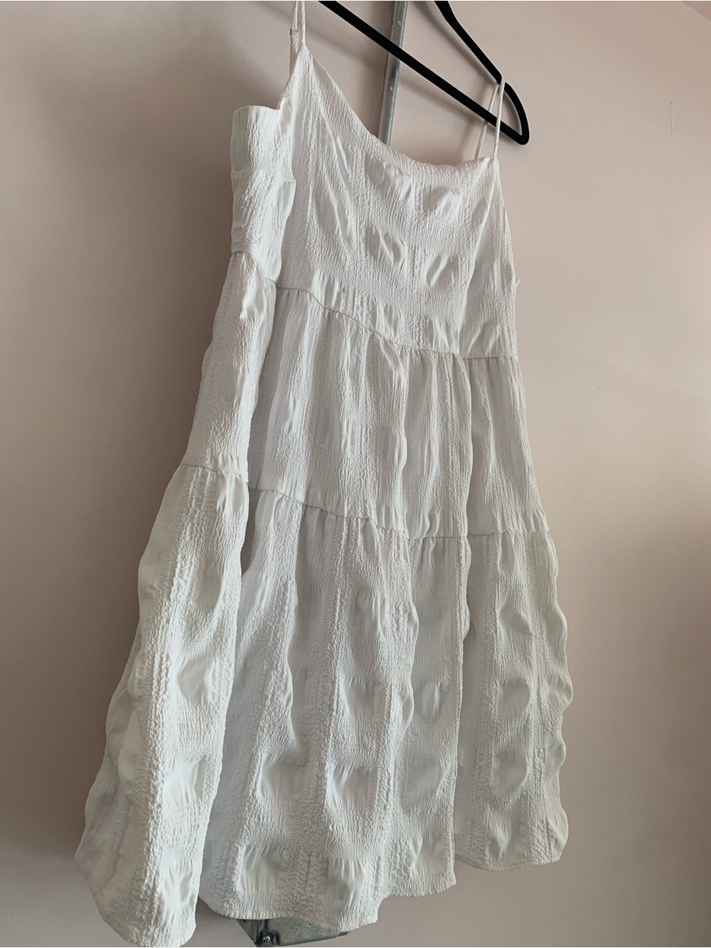 Gilli White Tiered Spaghetti-Strap Mini Dress